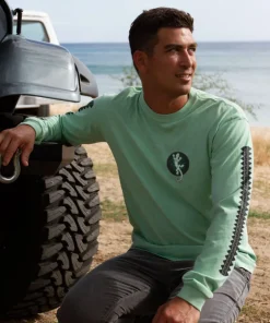 Gecko Sun - Key Lime Dyed Long Sleeve Crewneck T-Shirt