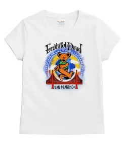 Grateful Dead Golden Gate Bear - White Short Sleeve Crewneck T-Shirt