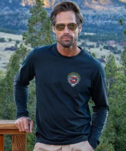Grateful Dead Hawaiian Flag - Navy Long Sleeve Crewneck T-Shirt