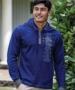 Hahalua Trio - Midnight/Gray Long Sleeve Longboard Hooded Tee
