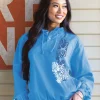 Hauoli - Blue Hawaii Dyed Long Sleeve Lightweight Pullover
