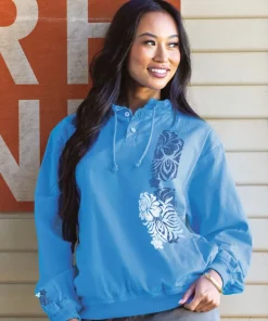 Hauoli - Blue Hawaii Dyed Long Sleeve Lightweight Pullover