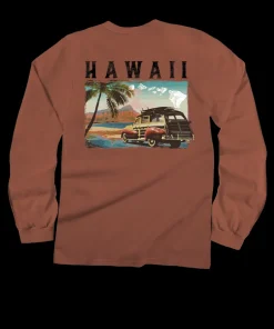 Hawaii Woody - Chile Dyed Long Sleeve Crewneck T-Shirt