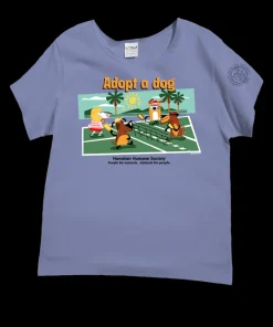 Hawaiian Humane Society Adopt A Dog Pickleball - Lavender Dyed Short Sleeve Scoop Neck T-Shirt