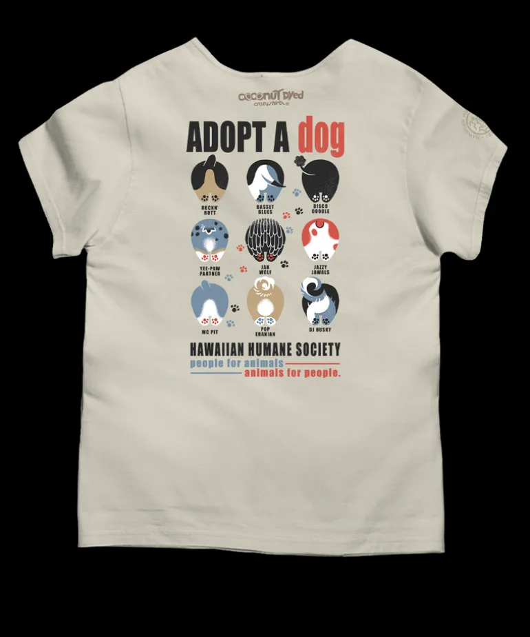 Hawaiian Humane Society Adopt A Dog Canine Musicians - Coconut Dyed Short Sleeve Scoop Neck T-Shirt