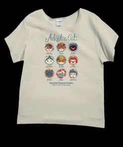 Hawaiian Humane Society Cat Creatives - Coconut Dyed Short Sleeve Scoop Neck T-Shirt