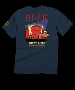 Hawaiian Humane Society Petflix - Navy Short Sleeve Crewneck T-Shirt