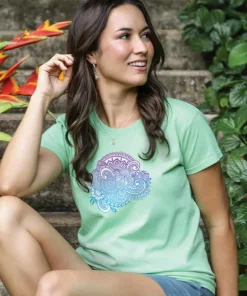 Henna Bloom - Key Lime Dyed Short Sleeve Crewneck T-Shirt