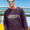 Hibiscus Surf - Blackberry Dyed Long Sleeve Sweatshirt