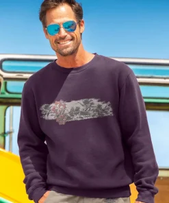 Hibiscus Surf - Blackberry Dyed Long Sleeve Sweatshirt