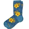 Hibiscus Trio - Graphic Cotton Crew Socks
