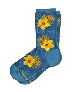 Hibiscus Trio - Graphic Cotton Crew Socks
