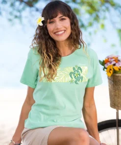 Honu Bliss - Key Lime Dyed Short Sleeve Scoop Neck T-Shirt