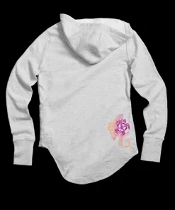 Honu Current - White Grey Heather Long Sleeve Harmony Hooded T