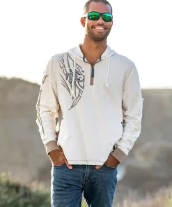 Honu Mana - Natural/Gray Long Sleeve Longboard Hooded Tee