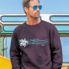 Honu Wave Tattoo - Blackberry Dyed Long Sleeve Sweatshirt