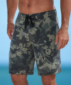 Hulaflage - Camo Green Floral Board Shorts