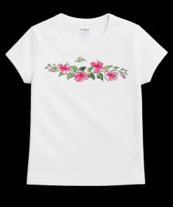 Hum Hibiscus - White Short Sleeve Crewneck T-Shirt