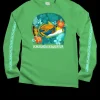Humu Flowers - Green Apple Dyed Long Sleeve Crewneck T-Shirt