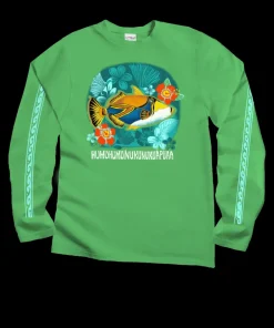 Humu Flowers - Green Apple Dyed Long Sleeve Crewneck T-Shirt