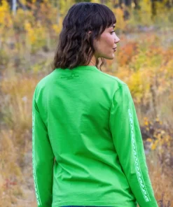 Humu Flowers - Green Apple Dyed Long Sleeve Crewneck T-Shirt