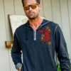 Ink Dragon - Black/Charcoal Long Sleeve Longboard Hooded Tee