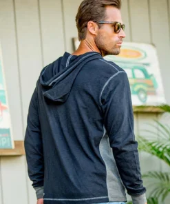 Ink Dragon - Black/Charcoal Long Sleeve Longboard Hooded Tee
