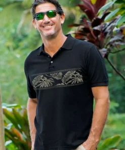 Island Band - Black Short Sleeve Oceanfront Polo Shirt