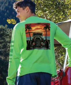 Island Hot Rod - Green Apple Dyed Long Sleeve Crewneck T-Shirt