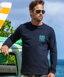 Island Reef Honu - Navy Long Sleeve Crewneck T-Shirt