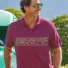 Island Tribal Band - Wine Dyed Short Sleeve Oceanfront Polo Shirt