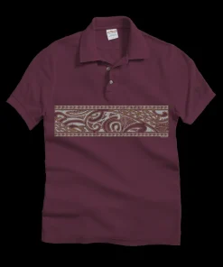 Island Tribal Band - Wine Dyed Short Sleeve Oceanfront Polo Shirt