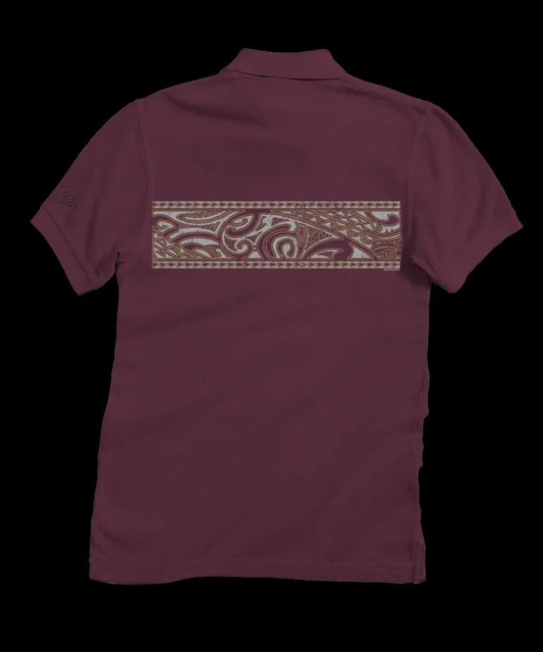Island Tribal Band - Wine Dyed Short Sleeve Oceanfront Polo Shirt