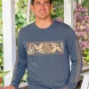 Island Tropical Band - Blue Steel Long Sleeve Pima T-Shirt