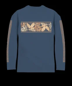 Island Tropical Band - Blue Steel Long Sleeve Pima T-Shirt