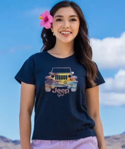 Jeep Girl - Navy Short Sleeve Crewneck T-Shirt
