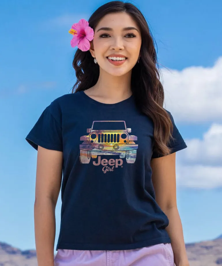 Jeep Girl - Navy Short Sleeve Crewneck T-Shirt