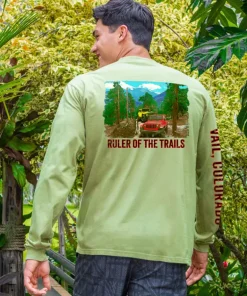 Jeep Rubicons Trail - Hemp Dyed Long Sleeve Crewneck T-Shirt