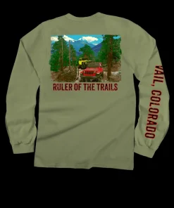 Jeep Rubicons Trail - Hemp Dyed Long Sleeve Crewneck T-Shirt