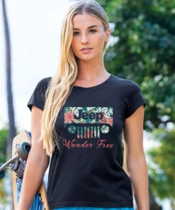 Jeep® Wander Free - Jet Black Short Sleeve Pima T-Shirt