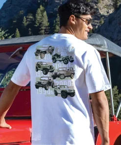 Jeep® Wrangler Evolution - White Short Sleeve Crewneck T-Shirt