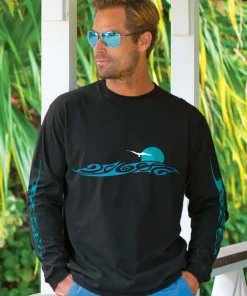 Kai Nui Offshore - Black Long Sleeve Crewneck T-Shirt