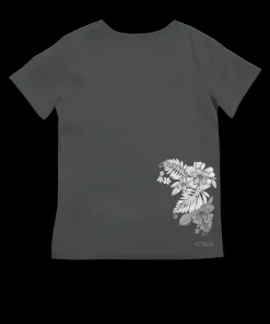 Kalei - Graphite Short Sleeve Pima V-Neck T-Shirt
