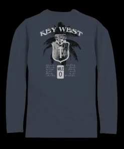 Key West Sign - Smoke Long Sleeve Pima T-Shirt