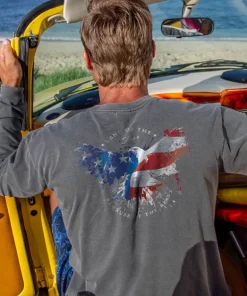 Land Of The Eagle - Crater Dyed® Long Sleeve Crewneck T-Shirt