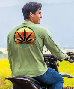 Leaf The Stress Behind - Hemp Dyed Long Sleeve Crewneck T-Shirt