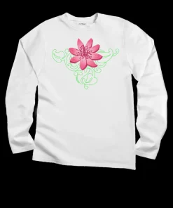 Lily Tattoo - White Long Sleeve Crewneck T-Shirt