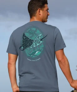 Manta Reef Glide - Blue Steel Short Sleeve Pima T-Shirt