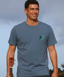 Manta Reef Glide - Blue Steel Short Sleeve Pima T-Shirt