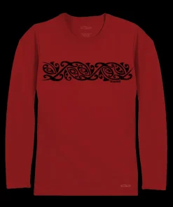 Maori Band - Rugby Red Long Sleeve Pima T-Shirt